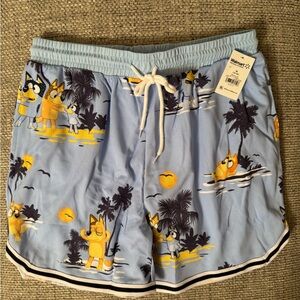 Walmart Light Blue Tropical Print Bluey Shorts